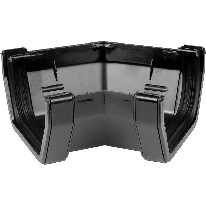 114mm Square Line Gutter Angle 135 degree Black