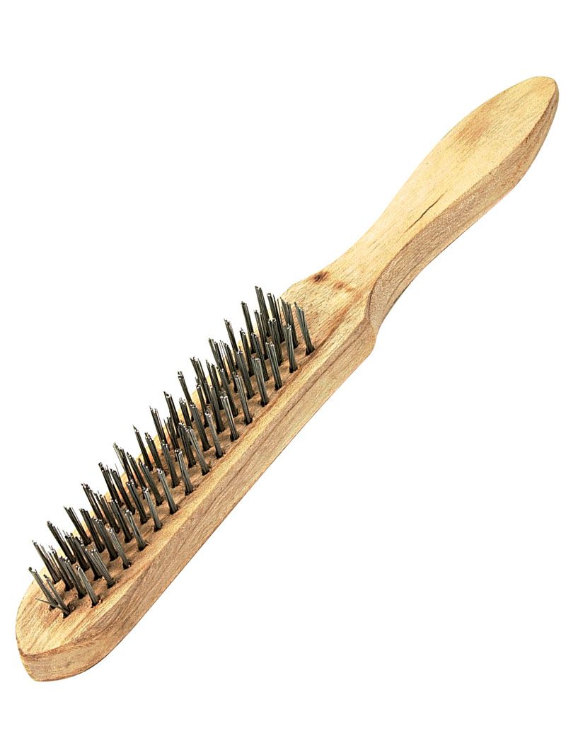 4 Row Wooden Handle Wire Brush