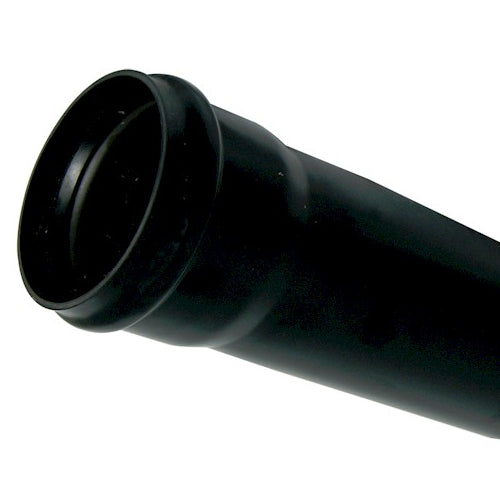 Single Socket Soil Pipe 110mm 4M Black