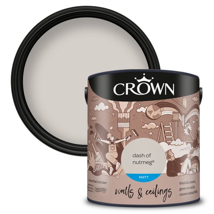 Crown Walls & Ceilings Matt Emulsion Paint Dash Of Nutmeg 2.5L