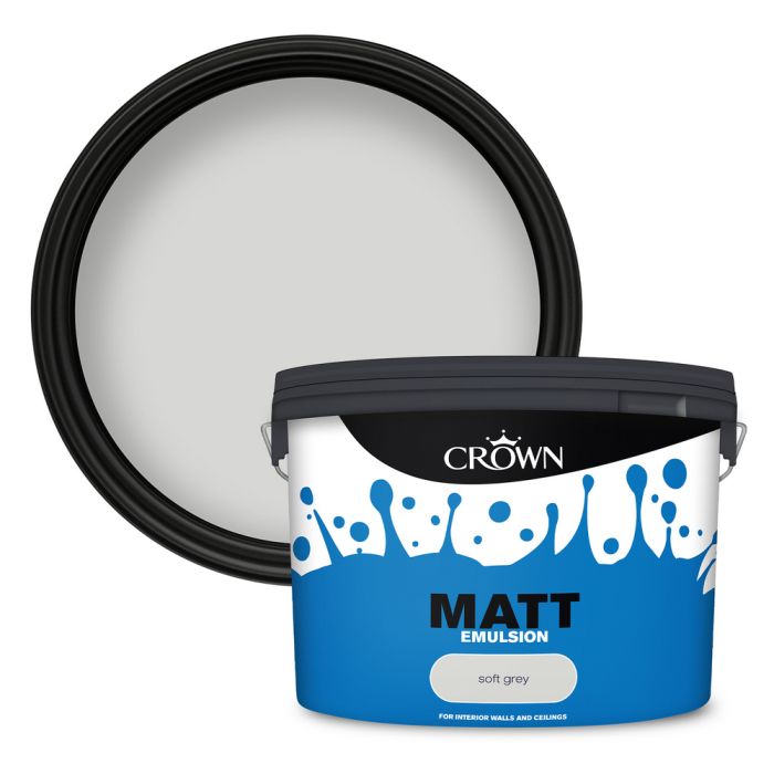 Crown Matt Emulsion Paint Soft Grey 10L