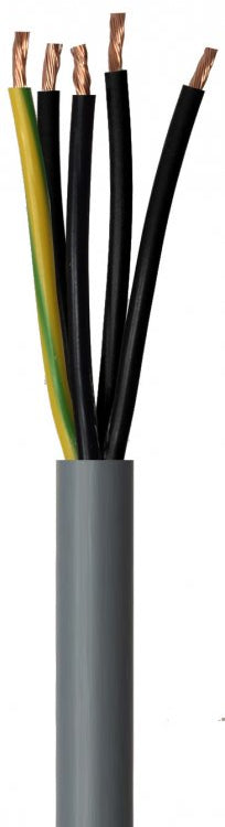 Flex Cable 5 Core 2.5 mm Grey PVC Sheath