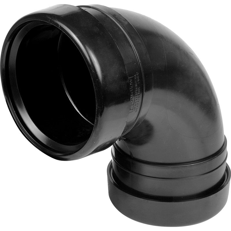 Bend 110mm 92.5° Double Socket Black