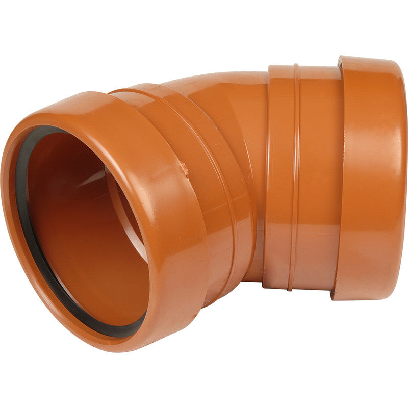 Double Socket Bend Brown 110mm 45 degree