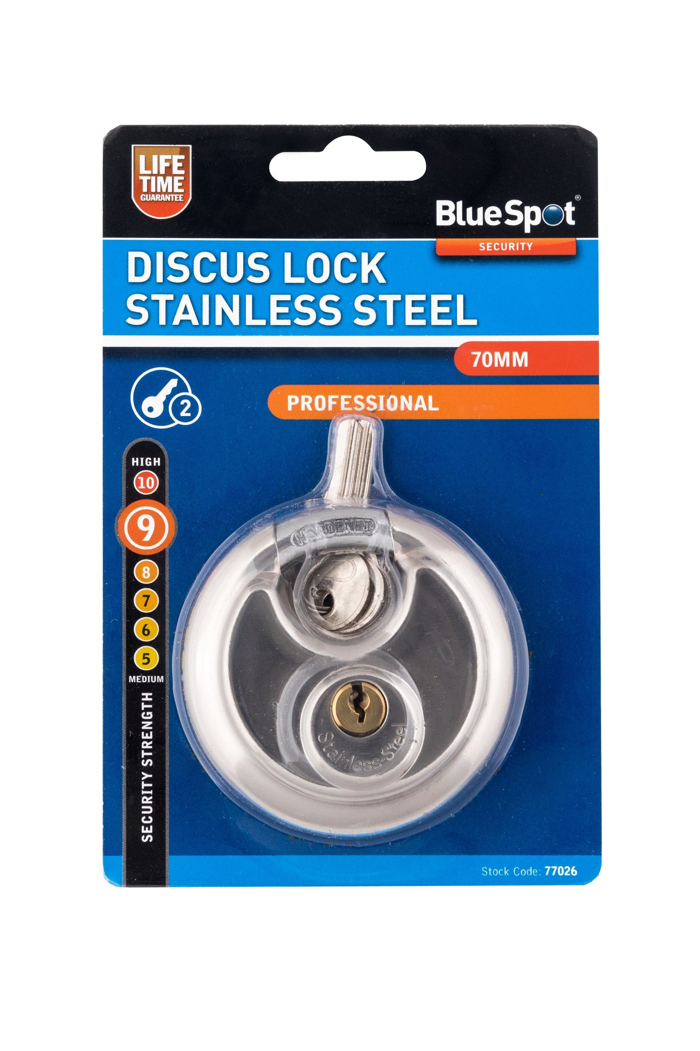 70mm Stainless Steel Disc Padlock