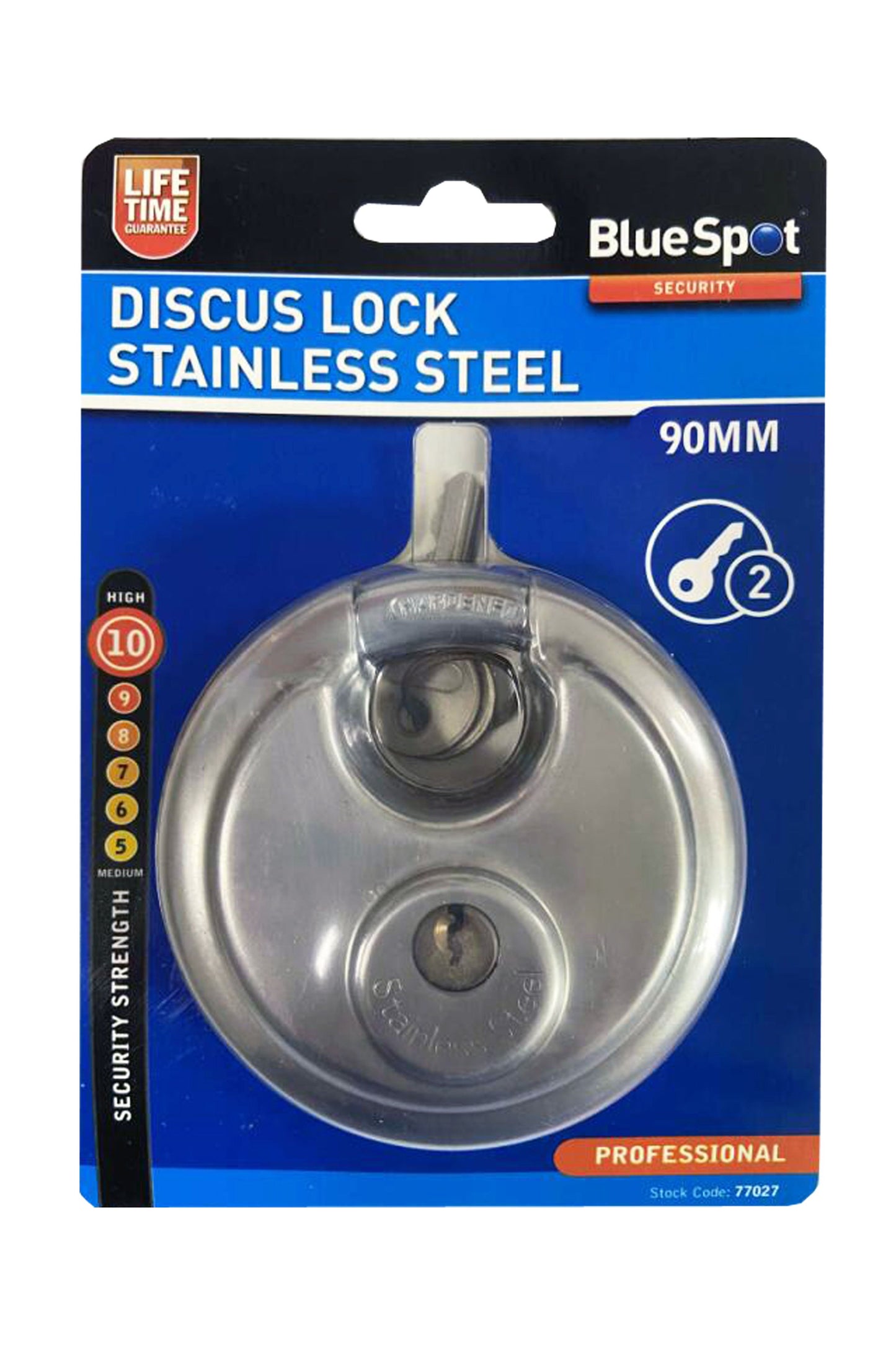 90mm Stainless Steel Disc Padlock