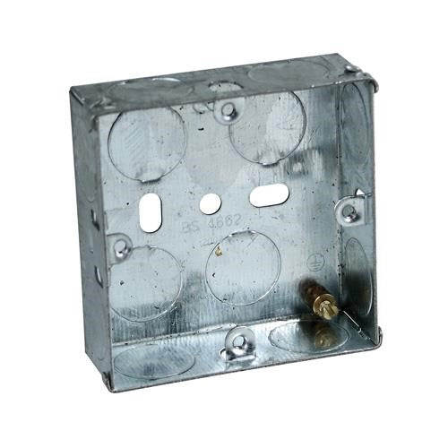 Metal Socket Box 25mm Single MB125