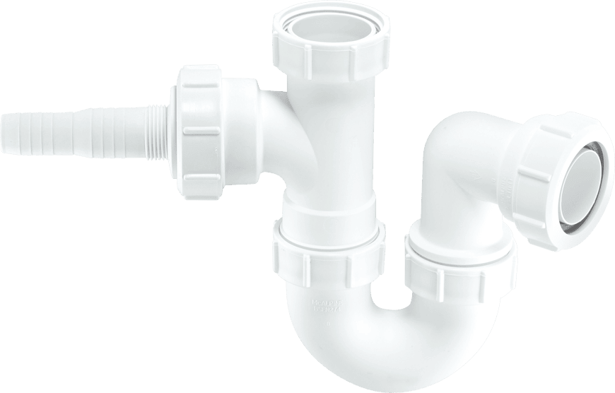 Sink Trap with Horizontal Domestic Appliance Nozzle WM2