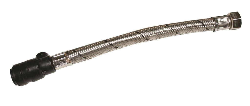 15mm x 3/4" PUSH FLEXIBLE TAP CONNECTOR WITH ISO VALVE 300mm Item No. BFFTCPFIV-15E300