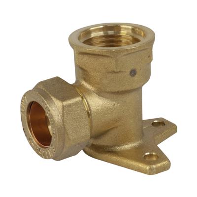 15mm x 1/2" Garden Tap / Gas / Water WALL PLATE ELBOW Item No. COWPE-15D