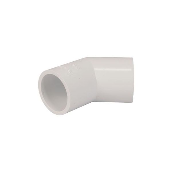 Solvent Weld Overflow Bend 21.5mm 45 135 degree White