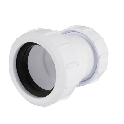 PLASTIC COMPRESSION 40mm x 32mm REDUCING COUPLING WHITE Item No. PRWFCR-4032W