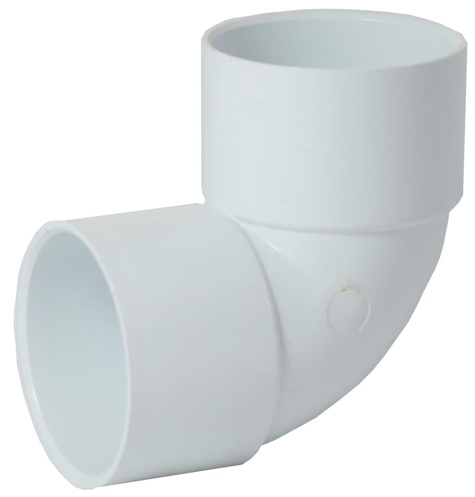 WASTE SOLVENT WELD 40mm 90 DEGREE KNUCKLE BEND WHITE Item No. PRWSWB-40W