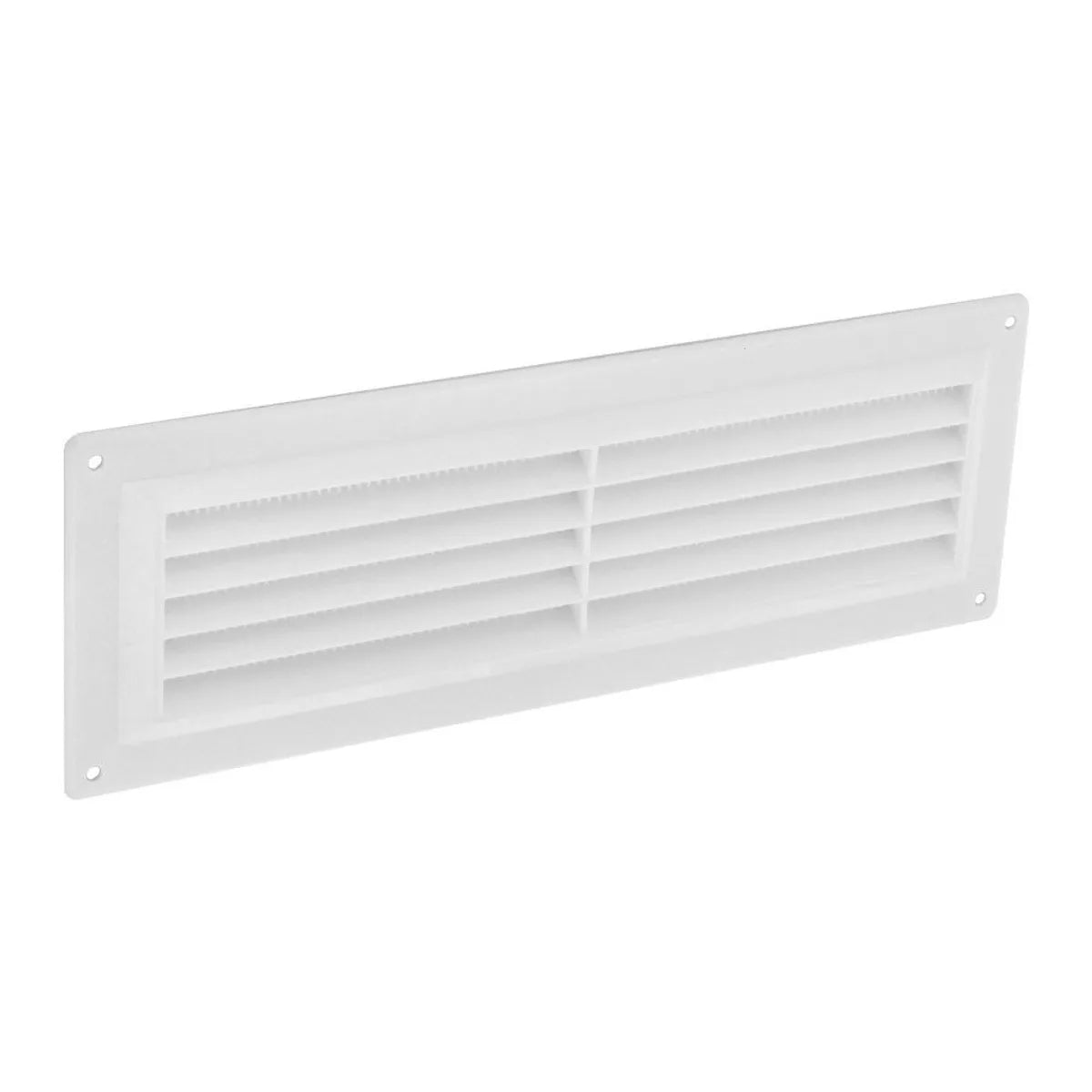 Securit S3257 White Plastic Louvre Vent 9" x 3" with Fixed Fly Screen
