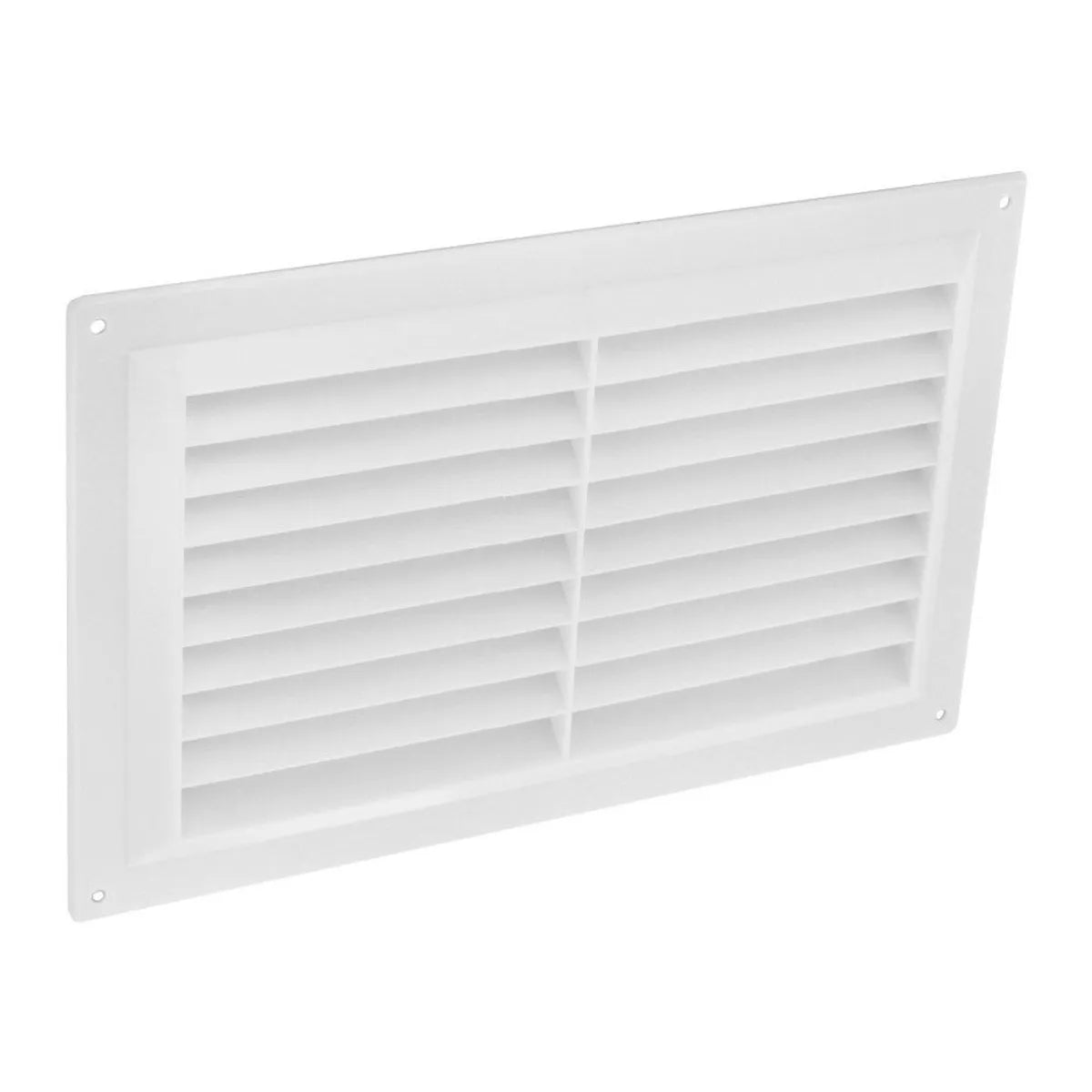 Securit S3258 White Plastic Louvre Vent 9" x 6" with Fixed Fly Screen