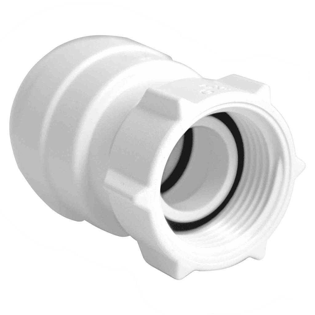 15mm x 1/2" FI HAND TIGHT STRAIGHT TAP CONNECTOR WHITE Item No. SFFHTTC-15D