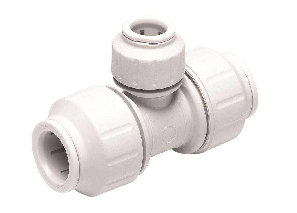 22mm x 22mm x 15mm REDUCING TEE WHITE Item No. SFFRT-222215