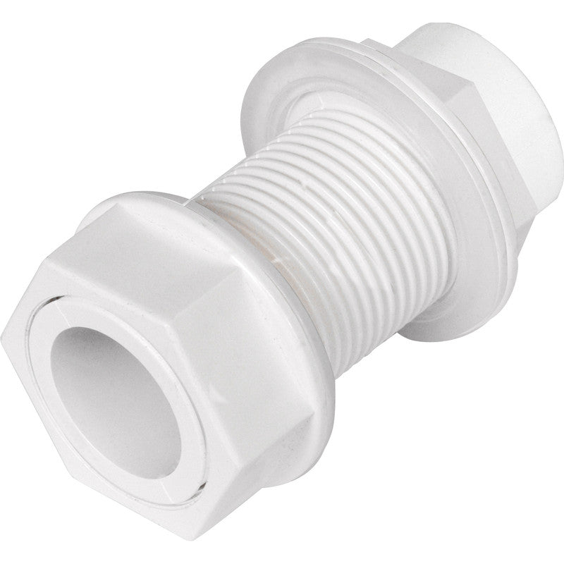 Overflow Straight Tank Connector 21.5mm White