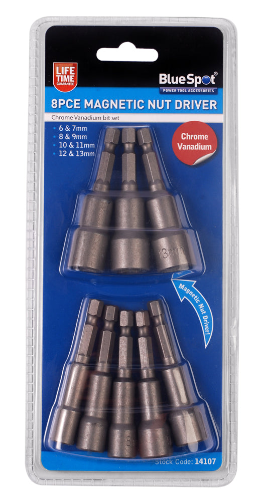 8PC Magnetic Nut Driver Set 6-13mm