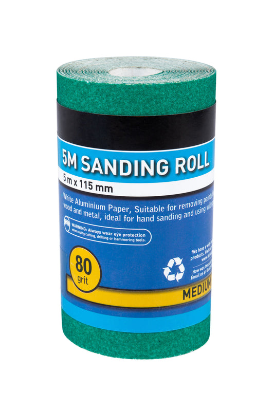 5M x 80 Grit Aluminium Oxide Sanding Roll