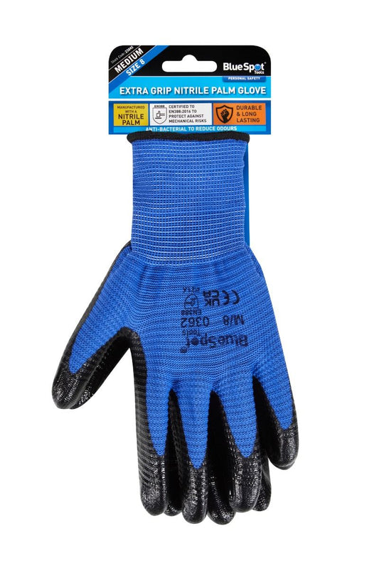 Blue Spot Tools Medium Extra Grip Nitrile Palm Glove