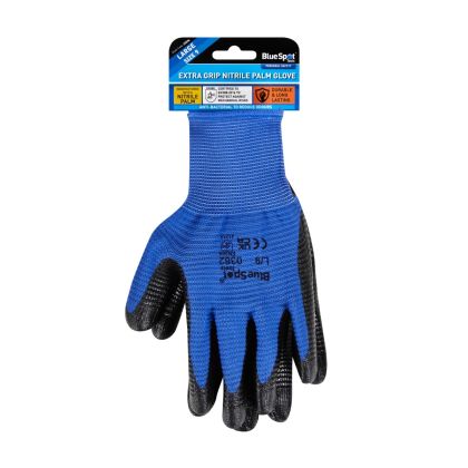 Blue Spot Tools Large Extra Grip Nitrile Palm Glove