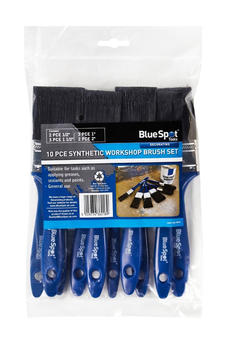 10PC Synthetic Workshop Brush Pack