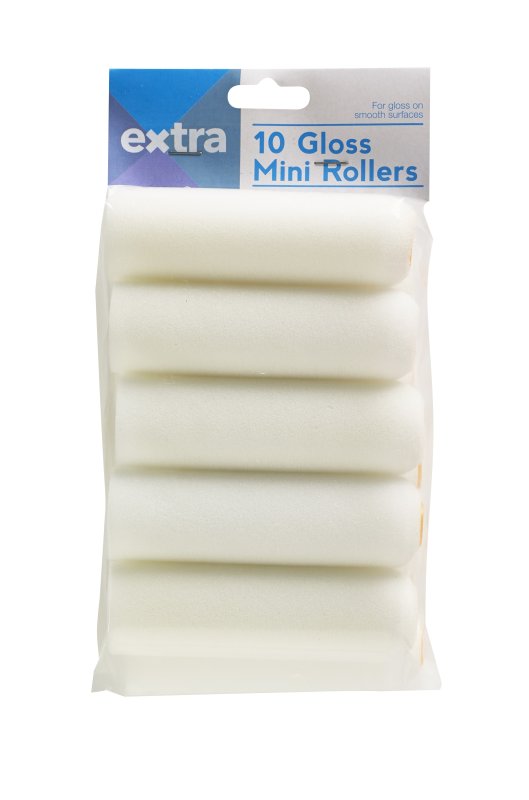 4" EXTRA MINI ROLLER GLOSS SLEEVES - 10 PACK