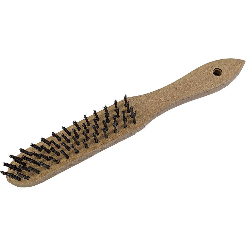 4 Row Wooden Handle Wire Brush