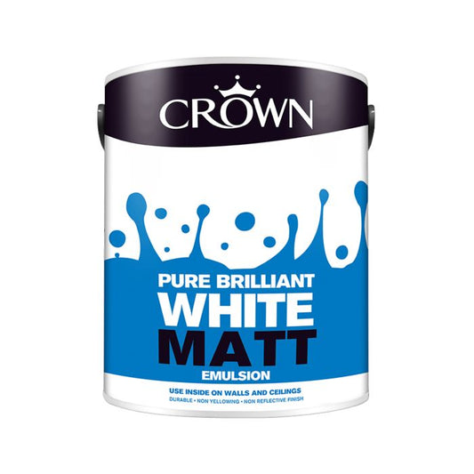 Crown Vinyl Matt Emulsion Pure Brilliant White 5L