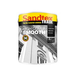 Sandtex Highcover Smooth Masonary Paint - Mid Stone - 5L