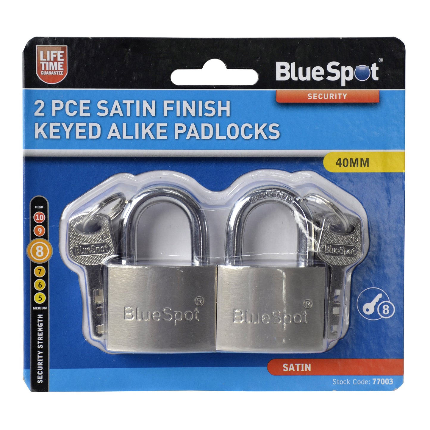 2PC 40mm Satin Finish "Keyed Alike" Padlocks