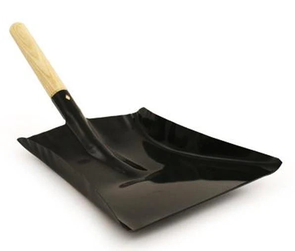 9" Black Coal Shovel and Wooden Handle