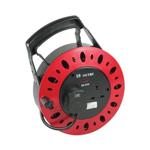 Domestic Extension Reel 10Mtr 6Amp 2 Socket Plastic Case WCR106