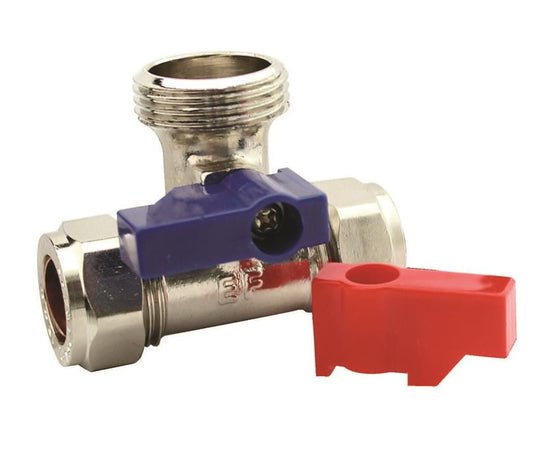 15mm x 3/4" TEE WASHING MACHINE VALVE Item No. BFWMVT-15E