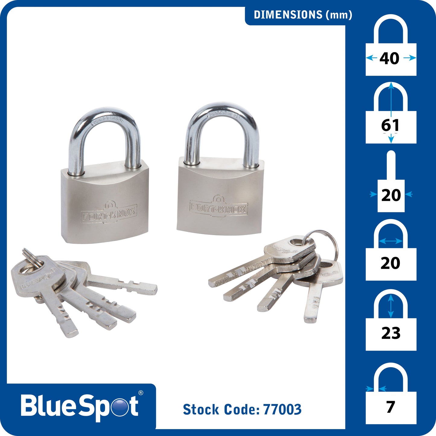 2PC 40mm Satin Finish "Keyed Alike" Padlocks