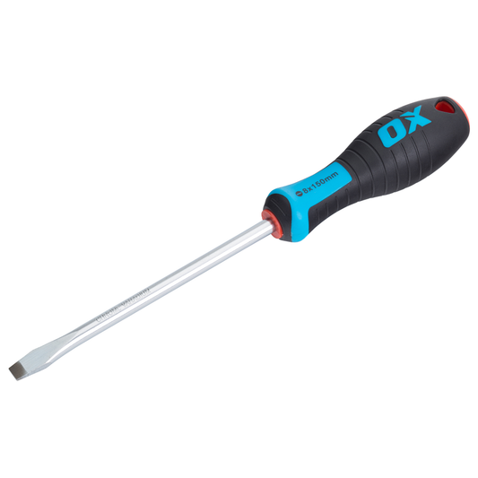 OX Pro Slotted Flared Screwdriver – 150 x 8mm