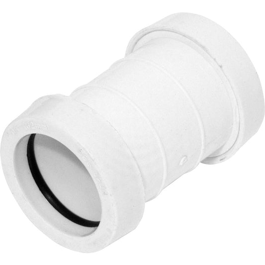 Push Fit Straight Coupling 32mm White