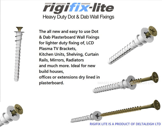 Rigifix Lite 25PK Specialist Plasterboard Dot/Dab Fixings