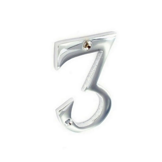 Securit S2963 Chrome Numeral No 3 75mm