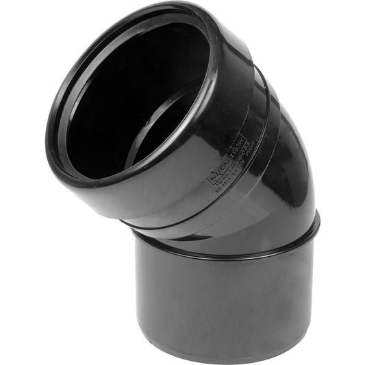 Bend 110mm 45 135 Single Socket Black