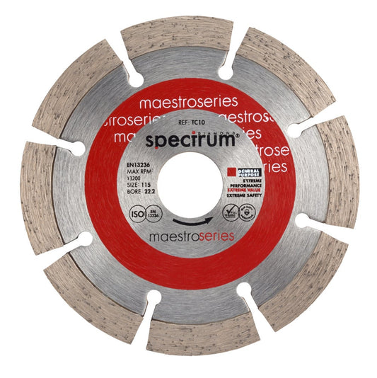 Spectrum Maestro 10mm General Purpose Diamond Blade – 115/22.23mm